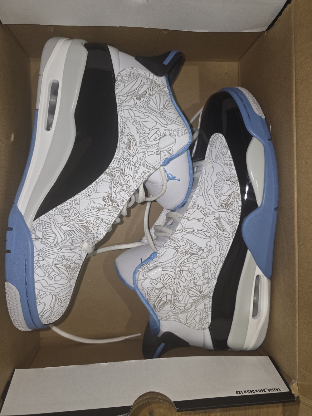 Air Jordan Dub Zero White University Blue Black Size 10.5